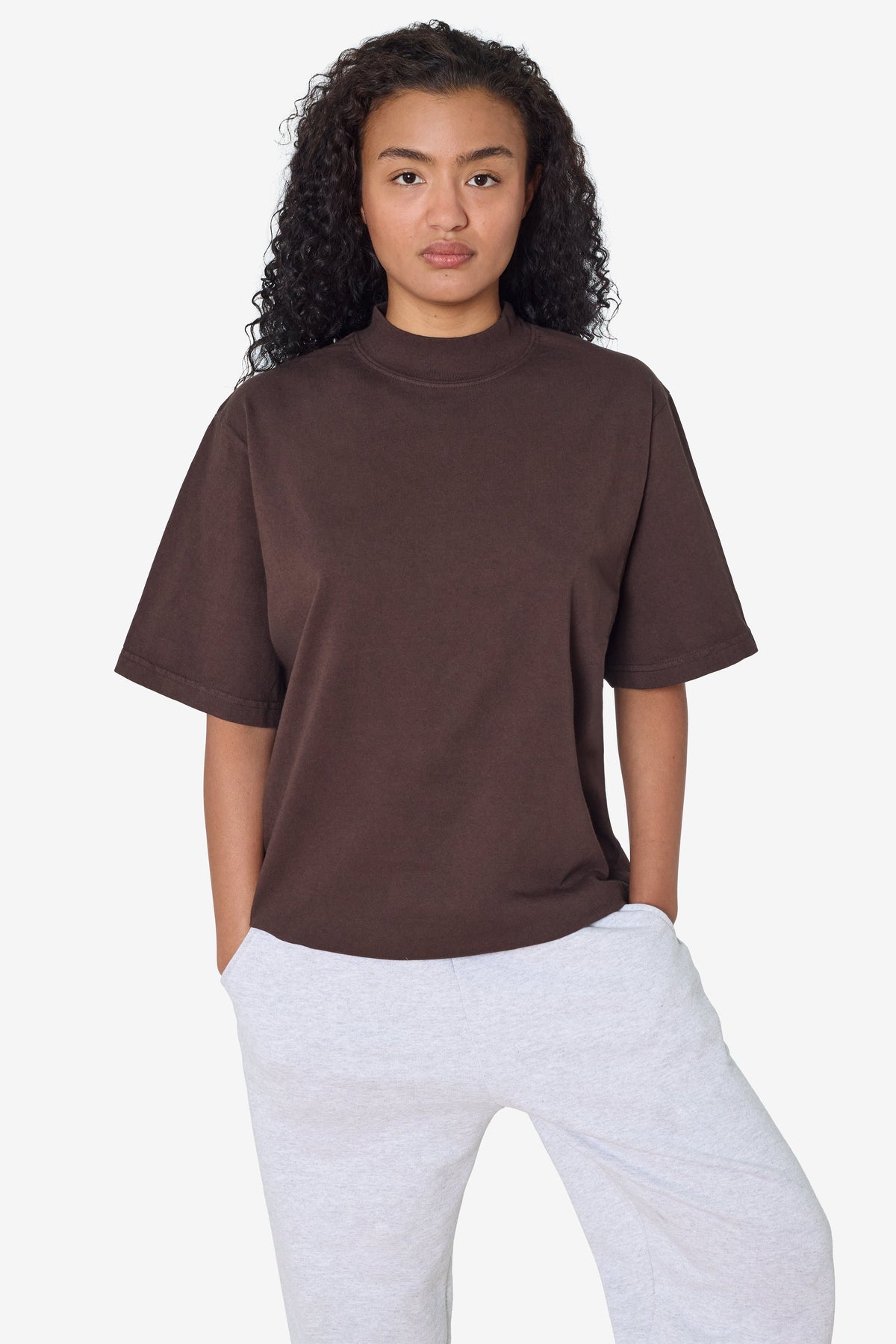 1825GD - Oversized Short Sleeve High Mockneck T-shirt