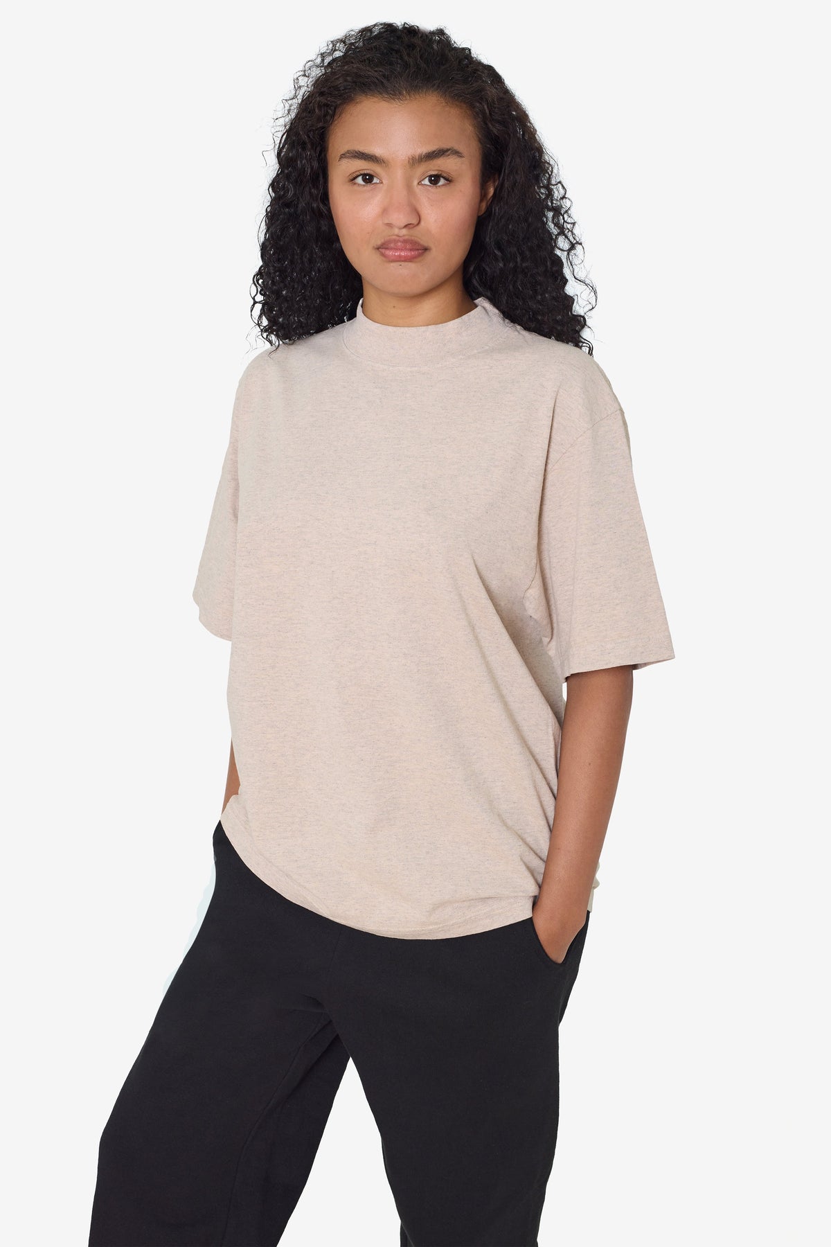1825GD - Oversized Short Sleeve High Mockneck T-shirt