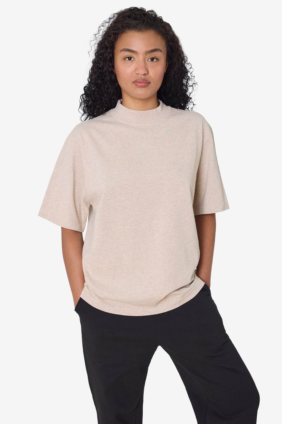 1825GD - Oversized Short Sleeve High Mockneck T-shirt