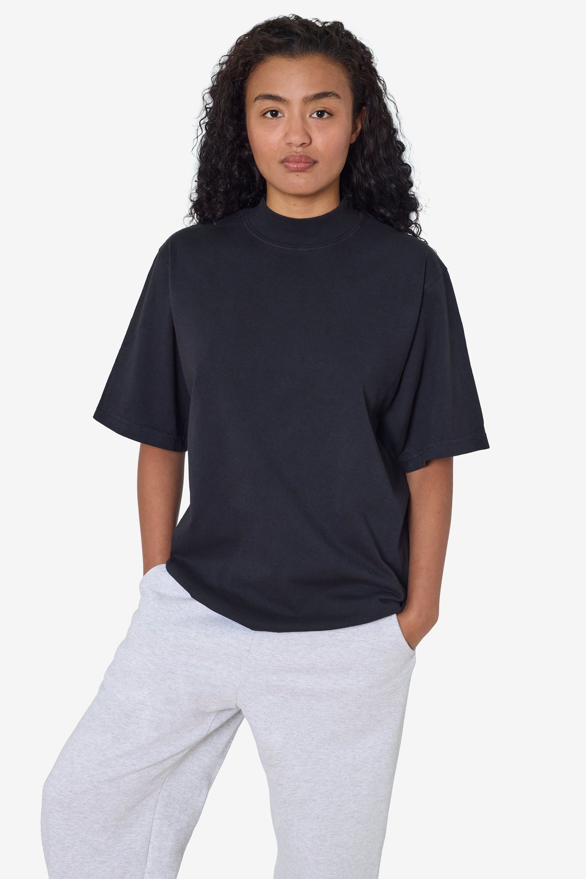 1825GD - Oversized Short Sleeve High Mockneck T-shirt