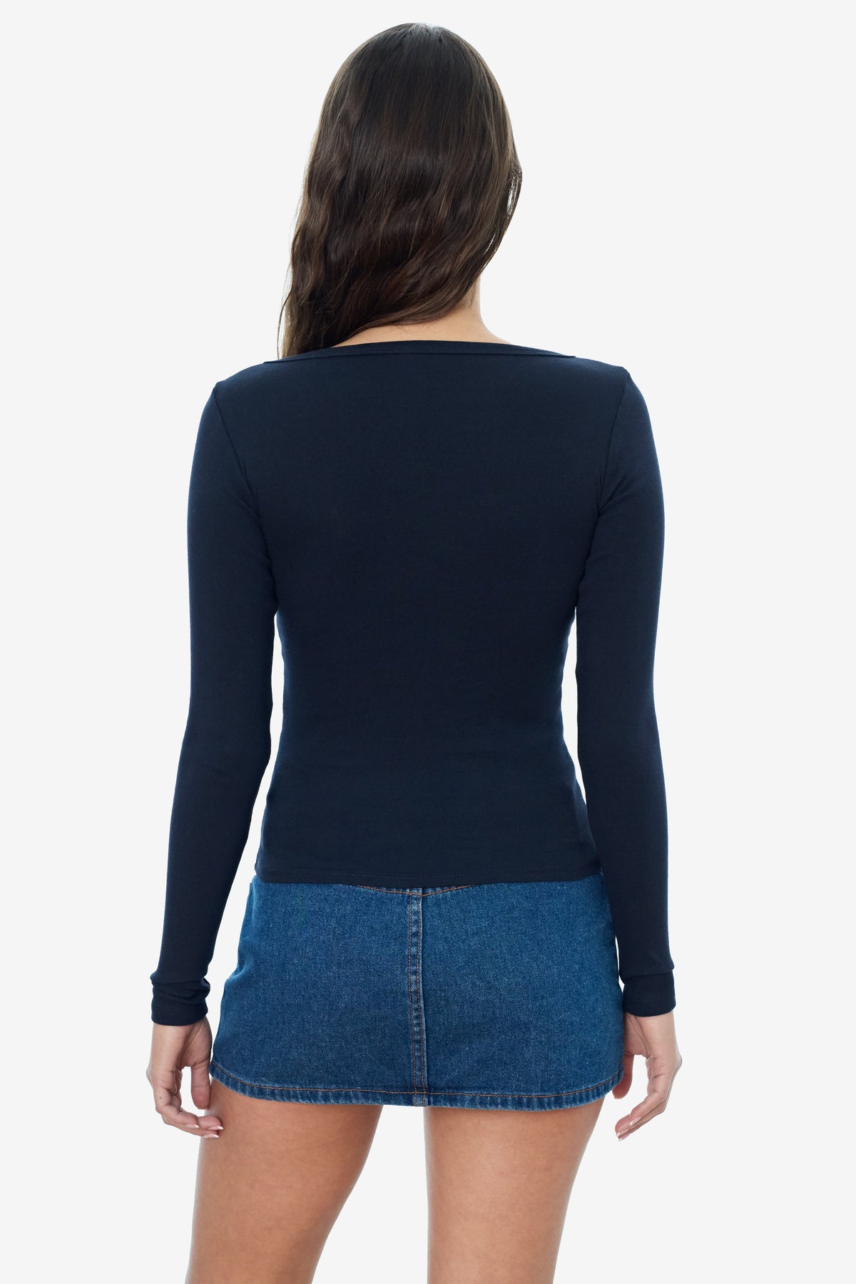 43027 - Baby Rib Long Sleeve Square Neck Tee