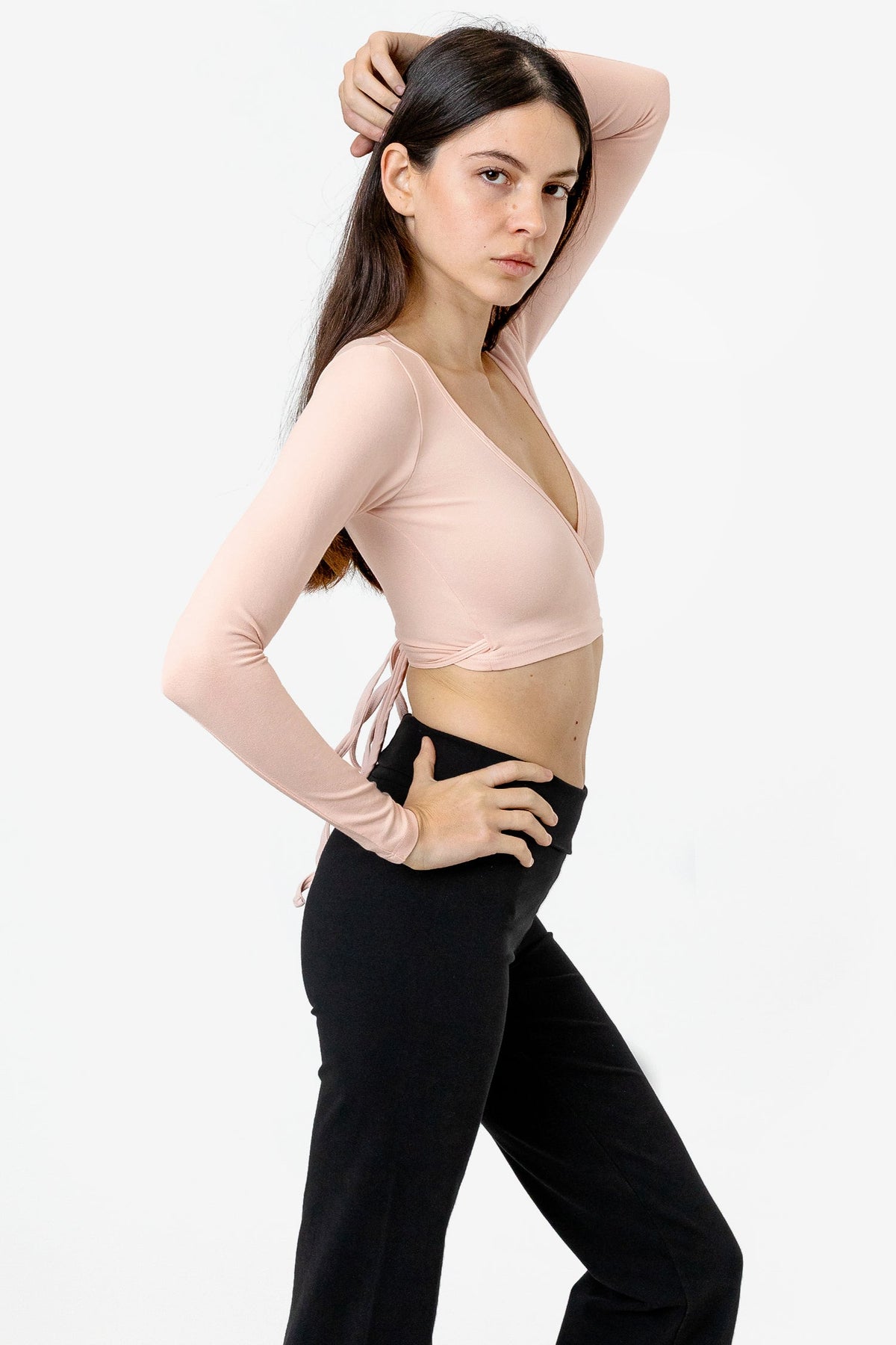 83077GD - Garment Dye Long Sleeve Wrap Top