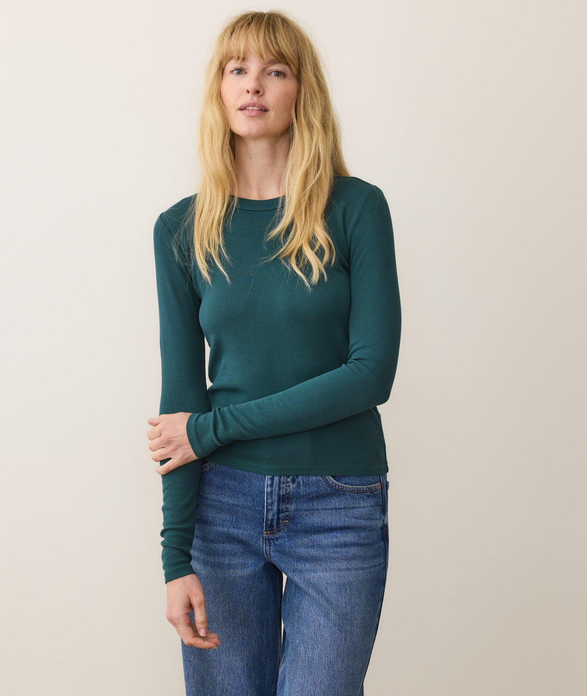Lexi Rib Sun-In Long Sleeve Crew Tee