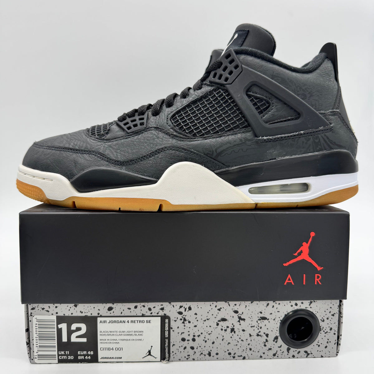 Jordan 4 Laser Black Gum