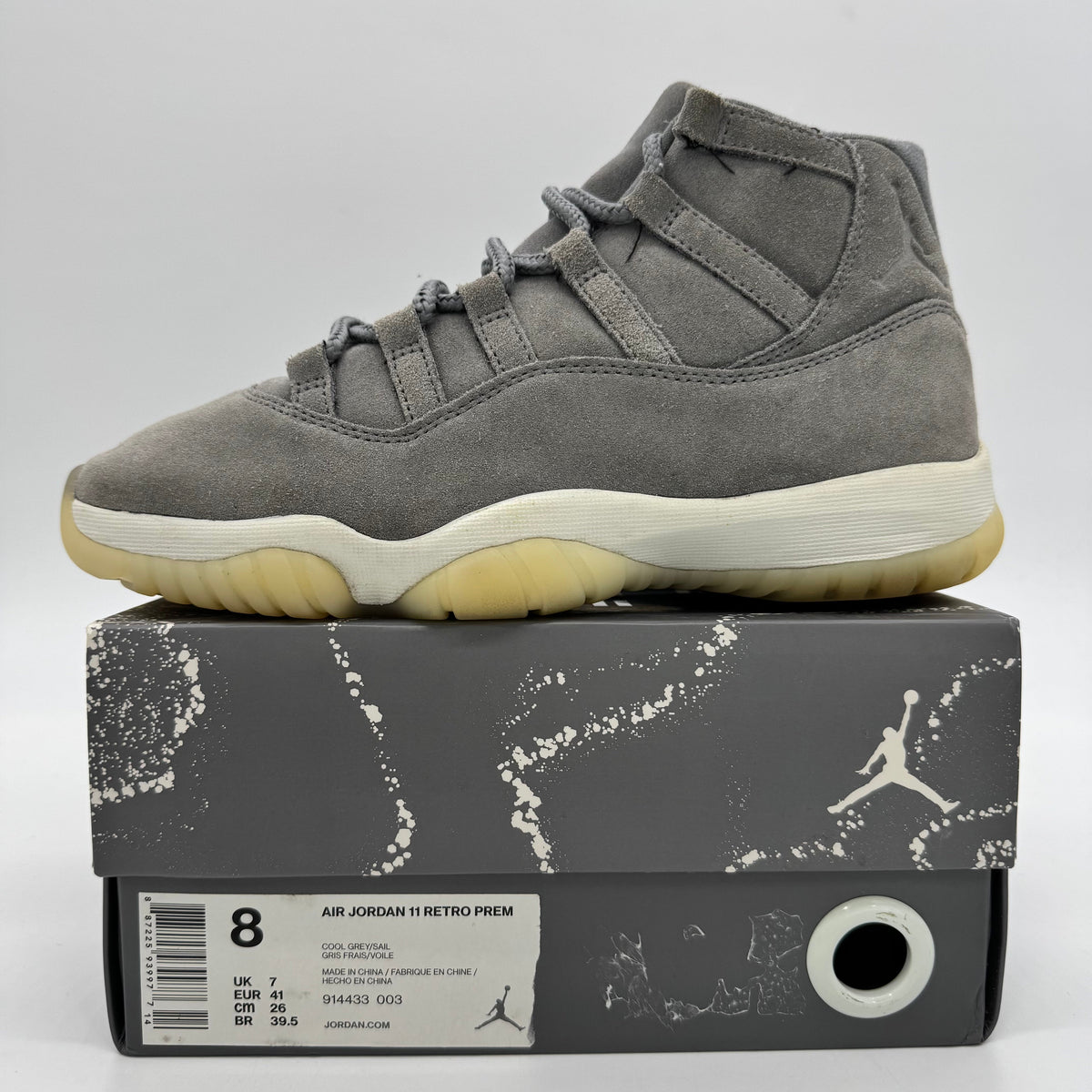 Jordan 11 Pinnacle Grey Suede