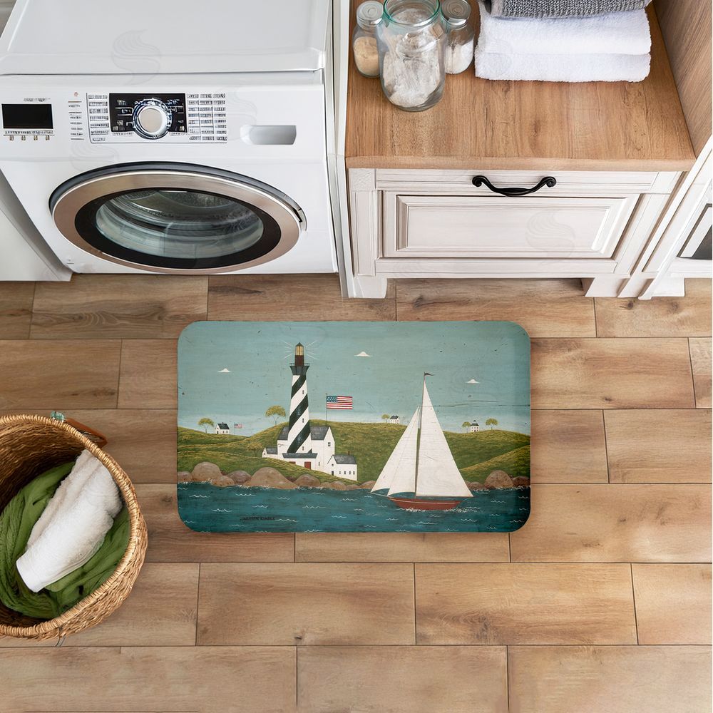 Warren Kimble | Coastal Breeze Lighthouse Harbor Anti-Fatigue Mat