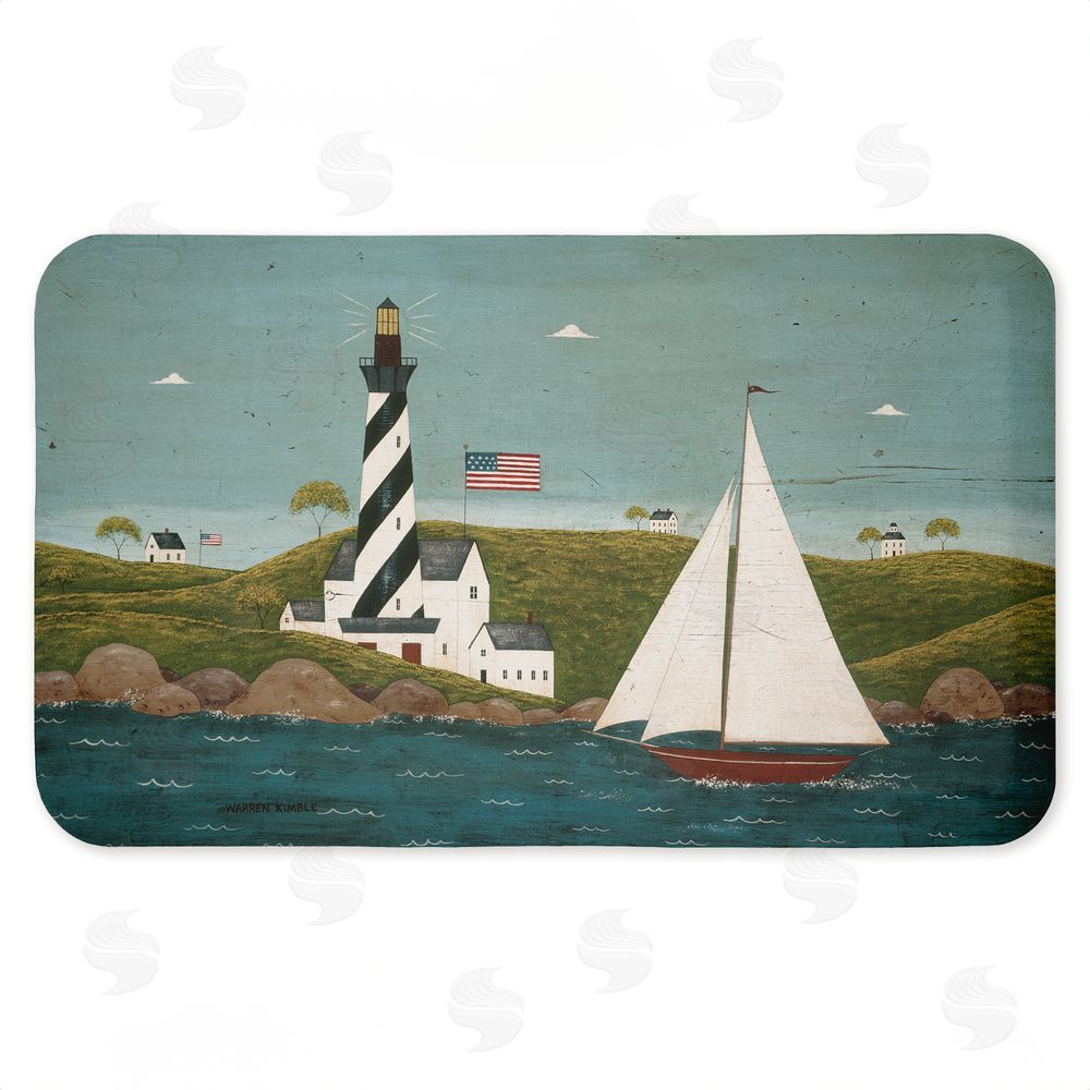 Warren Kimble | Coastal Breeze Lighthouse Harbor Anti-Fatigue Mat