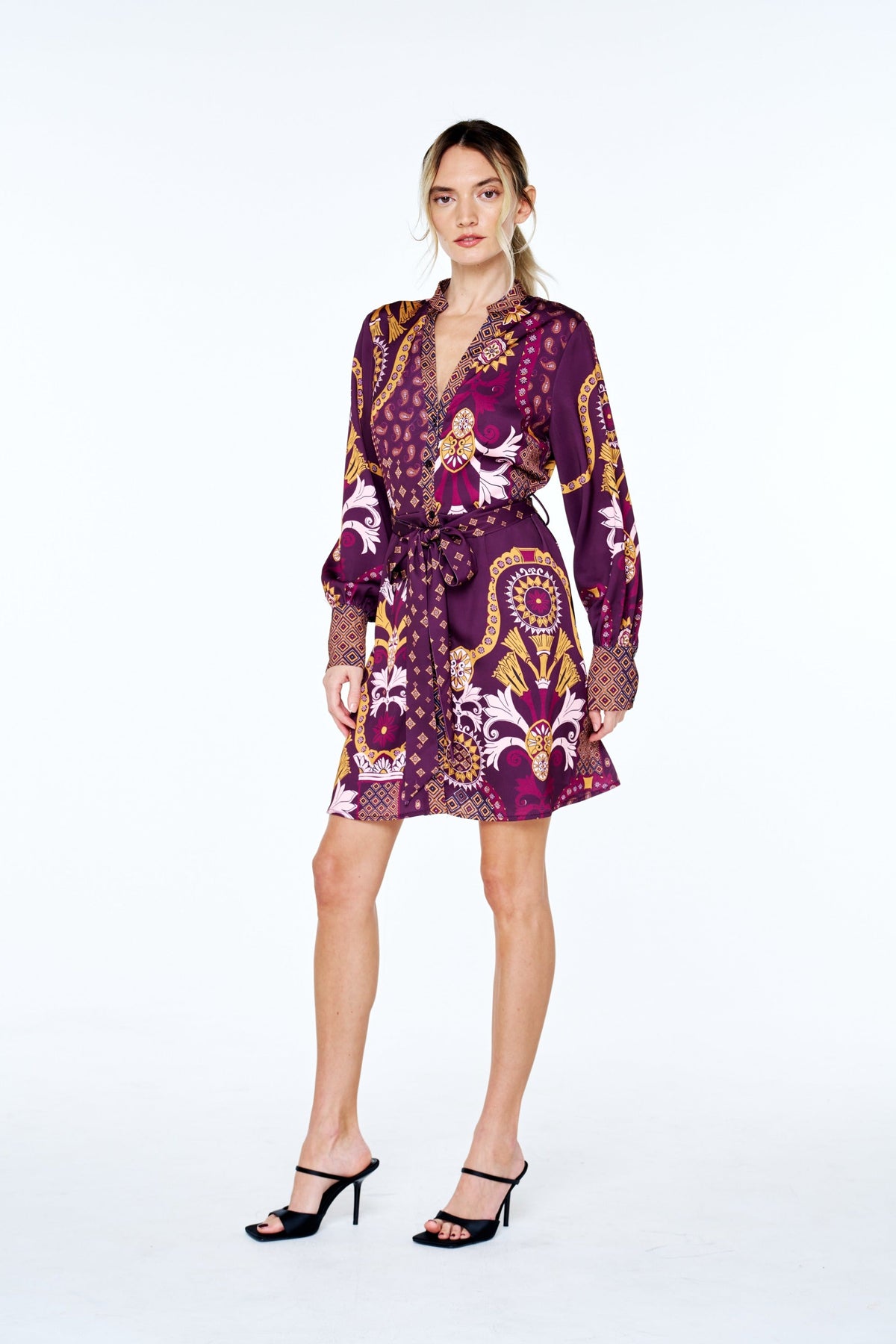 ANTONELLA ENGINEER PRINT MINI DRESS